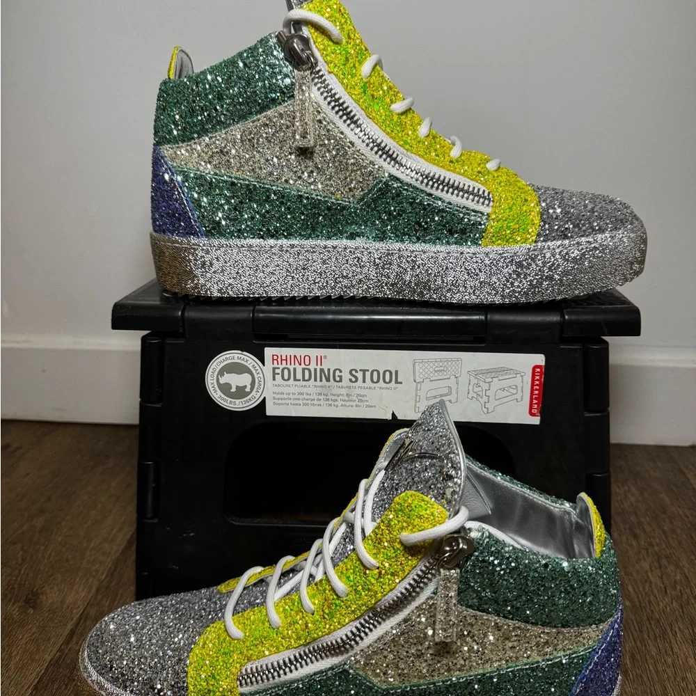Giuseppe Zanotti Silver and Yellow Sneakers - Picture 2 of 2